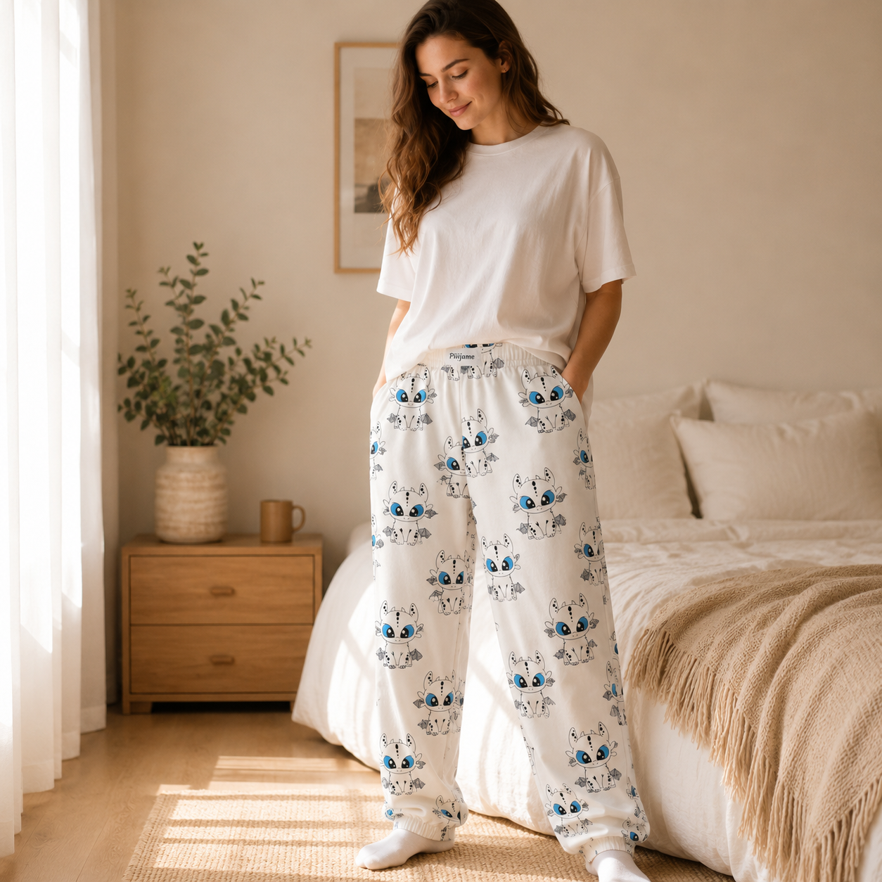 پیژامه فانتزی بی دندون سفید (ترند پینترستی)